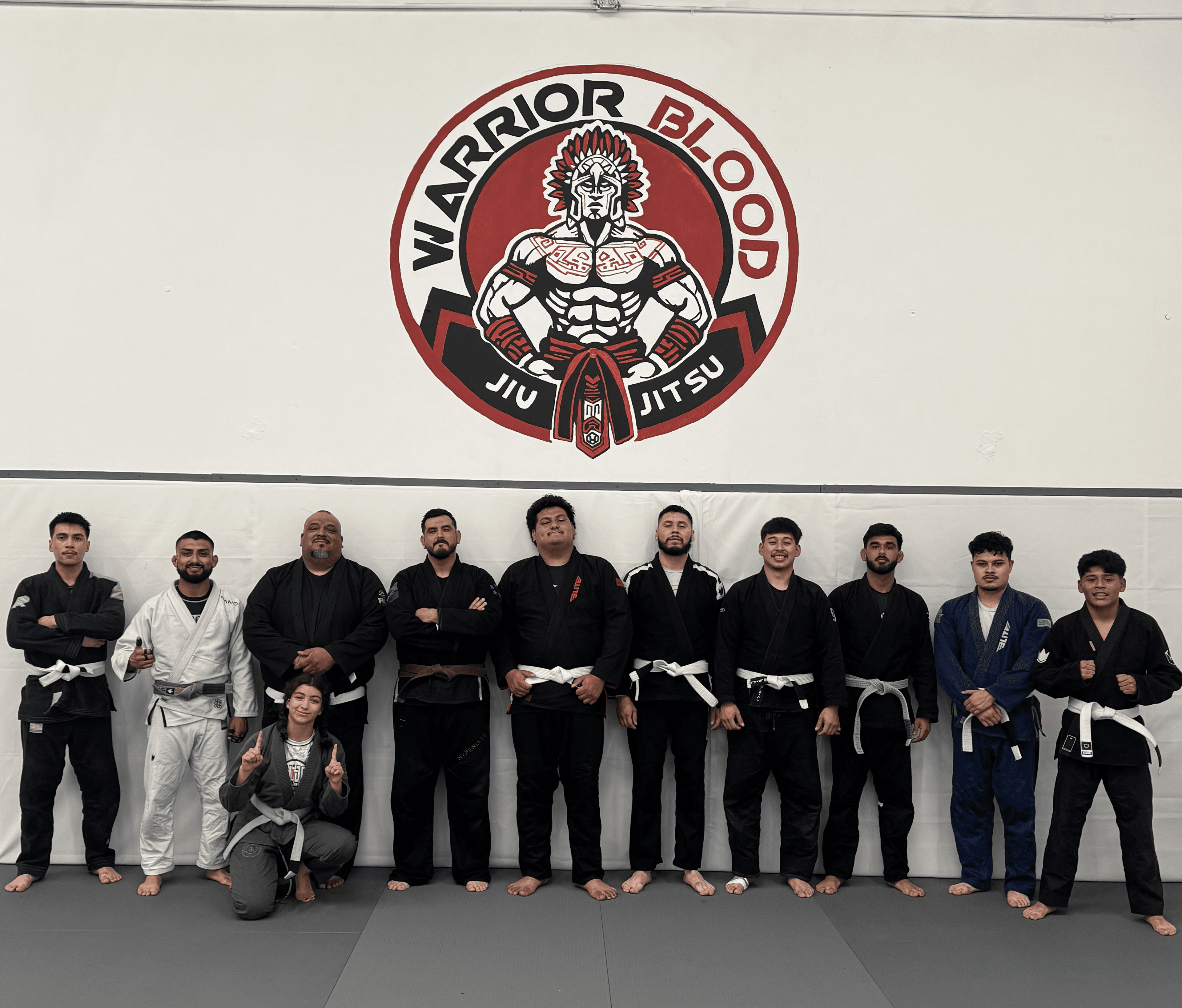 Gi Jiu Jitsu class with black belts