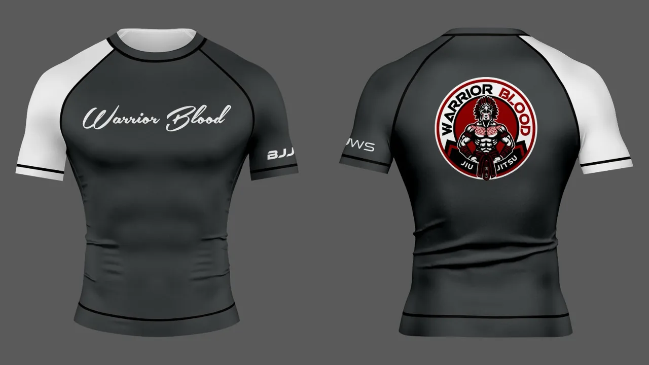 Warrior Blood Rashguard - White/Gray