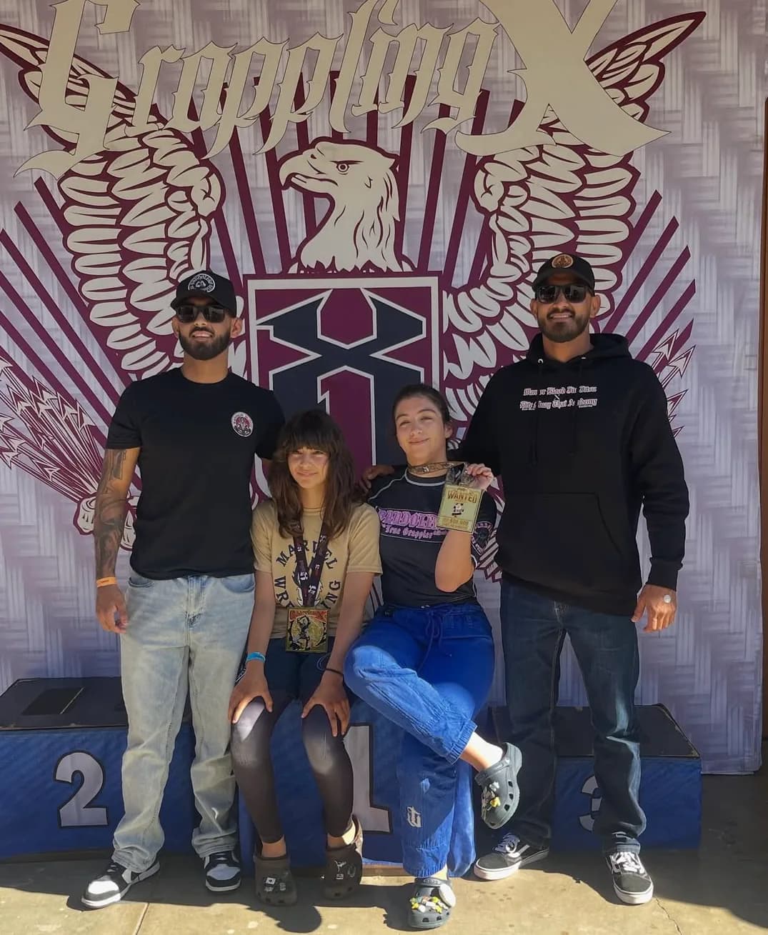 Youth athletes winning at tournament