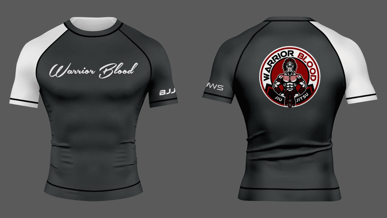 Warrior Blood Rashguard - White/Gray